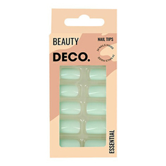 Набор накладных ногтей DECO. Essential Olive с клеевыми стикерами 48 шт