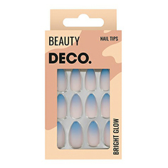 Набор накладных ногтей DECO. Bright Glow Matt Blue с клеевыми стикерами 48 шт