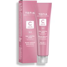 Крем-краска для волос Tefia Color Creats с маслом монои 5.4 светлый брюнет медный 60мл