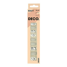 Набор накладных ногтей DECO. Fantasy Grey Marble с клеевыми стикерами 48 шт