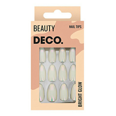Набор накладных ногтей DECO. Bright Glow Sand Sparkle с клеевыми стикерами 48 шт