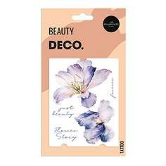Татуировка переводная для тела DECO. Pastel flowers by Miami tattoos Iris