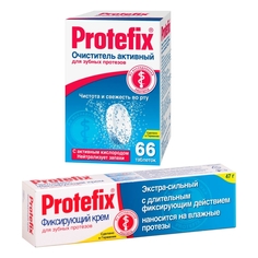 Набор для зубных протезов Protefix Крем экстрасильный 47 г+Очиститель Активный таблетки
