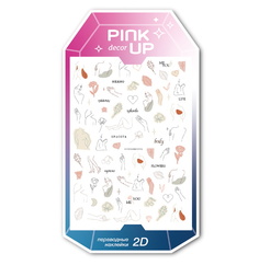 Наклейки для ногтей Pink Up Decor 2D переводные тон 93 3 г