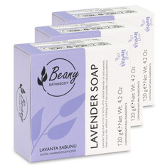 Мыло Beany твердое натуральное турецкое Lavender Extract Soap с экстр. лаванды 120г х 3шт.