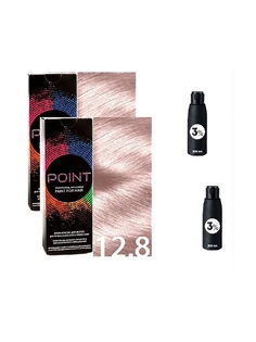 Крем-краска для волос POINT тон 12.8 2шт*100мл + 3% оксигент 2шт*100мл