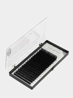 Черные накладные ресницы для наращивания Nagaraku Mix Premium 16 линий D 0.10 7-15 мм