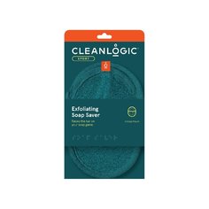 Мочалка для тела Cleanlogic с карманом для мыла средней жесткости зеленая