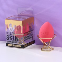 Спонж скошенный Ideal Face на металлической подставке для сушки и хранения No Brand