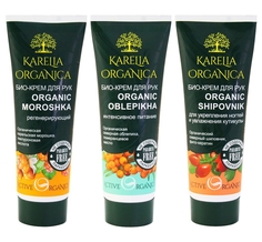 Набор Био-кремов для рук Karelia Organica Organic Moroshka Oblepikha Shipovnik по 75 мл