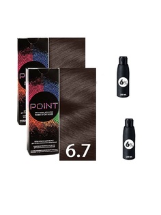 Крем-краска для волос POINT тон 6.7 2шт*100 мл + 6% оксигент 2шт*100мл