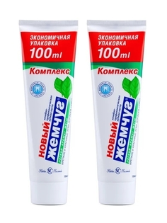 Комплект Зубная паста Новый Жемчуг Комплекс Легкая мята 100 мл х 2 шт.