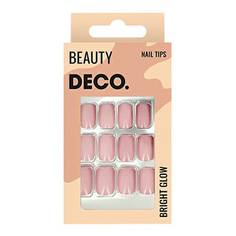 Набор накладных ногтей DECO. Bright Glow Pinky с клеевыми стикерами 48 шт