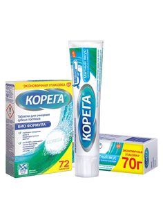 Набор Корега Таблетки для очистки 72 шт. + Крем для фиксации экстра сильный мята 70 г Corega