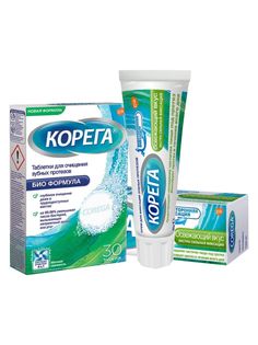 Набор Корега для зубных протезов Таблетки для очистки 30 шт. + Крем для фиксации фреш 40 г Corega