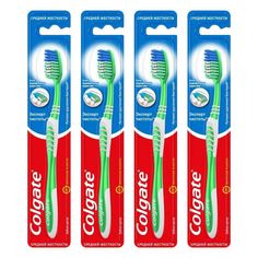 Комплект Colgate зубная щетка Эксперт Чистоты средней жесткости 4 шт.