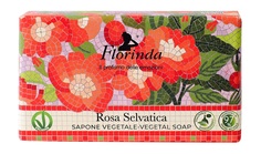 Натуральное растительное мыло с ароматом дикой розы Florinda Vegetal Soap Rosa, 200г