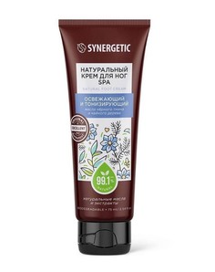 Крем для ног Synergetic натуральный, освежающий и тонизирующий, 75 мл
