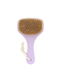 Массажная щетка PRBRUSH для сухого массажа, натуральная щетина, с покрытием, фиолетовая