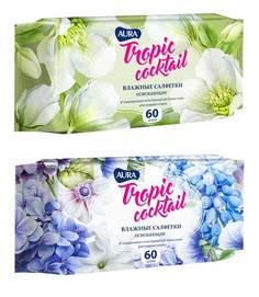 Влажные салфетки AURA, артикул 762683, 60шт. х 10 упак.