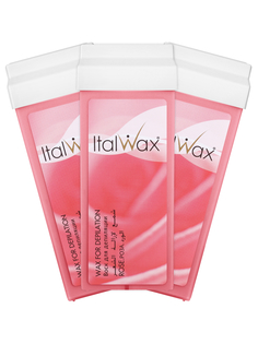 Воск для депиляции Italwax картриджный теплый, набор 3 шт., для рук и ног Роза, 100 мл