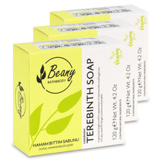 Мыло Beany натуральное турецкое Terebinth Extract Soap с сосновой живицей 3шт х 120г
