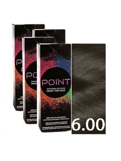 Крем-краска для волос POINT тон 6.00 спайка для мастера 4шт х 100 мл