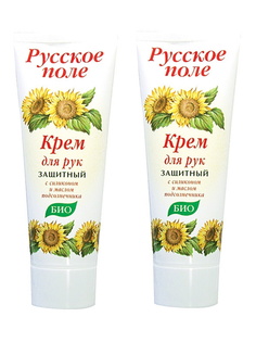 Комплект Крем для рук Русское Поле Защитный с силиконом и маслом подсолнечника 75 млх2шт