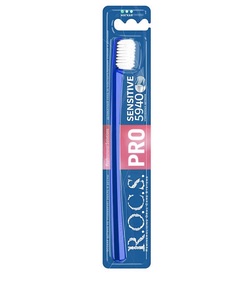 Зубная щетка R.O.C.S. Pro Sensitive мягкая цвет сине-белый