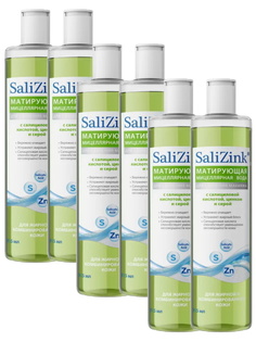 Комплект Мицеллярная вода SaliZink для жирной и комбинированной кожи 315 мл х 6 шт.