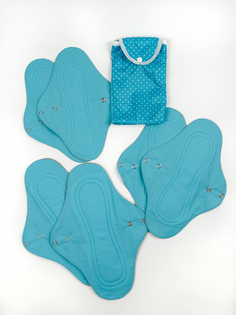 Прокладки Cycle Recycle для менструации многоразовые голубой цвет 6 шт чехол