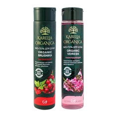Набор Био-гелей KARELIA ORGANICA Organic Brusnika Витаминный 310мл+Veresk Тонизирующий