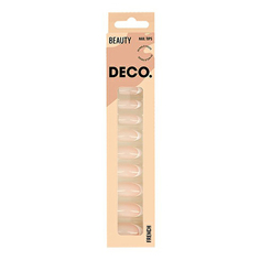 Набор накладных ногтей DECO. French Almond с клеевыми стикерами 48 шт