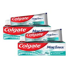 Комплект Зубная паста Colgate Макс блеск Кристальная мята 100 мл х 2 шт.