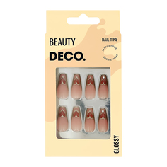 Набор накладных ногтей DECO. GLOSSY hearts 24 шт. + клеевые стикеры 24 шт.