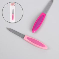 Пилка металлическая для ногтей, прорезиненная ручка, 12 см, на блистере, цвет МИКС Queen Fair