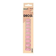 Набор накладных ногтей DECO. Fantasy Pink Marble с клеевыми стикерами 48 шт