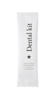 Зубной набор City с зубной пастой в саше 4г и зубной щеткой 14 см флопак 100 штук