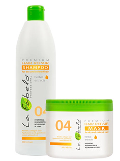 Набор La Fabelo Premium 04 Hair Repair для сухих и окрашенных волос Шампунь Маска
