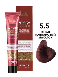 Крем-краска для волос Echos Line Seliar Synergy Color 5.5 светло-каштановый махагон 100 мл