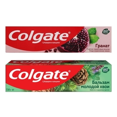 Набор Зубных паст Colgate Бальзам молодой хвои 100 мл Гранат 100 мл
