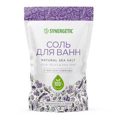 Соль для ванн Synergetic с маслом лаванды 1 кг