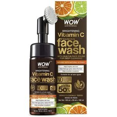 Пенка для умывания WOW Skin Science придающая сияние коже, с Витамином С и щёточкой, 150мл