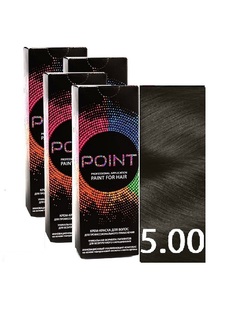 Крем-краска для волос POINT тон 5.00 спайка для мастера 4шт х 100 мл