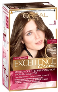 Краска для волос LOreal Paris Excellence, оттенок 6 Темно-русый