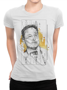 Футболка женская DreamShirts Studio Илон Маск 189-ilon-1 белая S