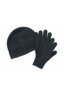 Комплект (шапка+перчатки) женский VERSACE 91593 серый ONE SIZE