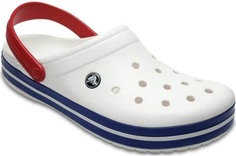 Шлепанцы унисекс Crocs Crocband Whi/BlJ 11016-11I белые 42-43 RU