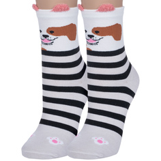 Комплект носков женских Hobby Line 2-3Д5 белых; черных 36-40
