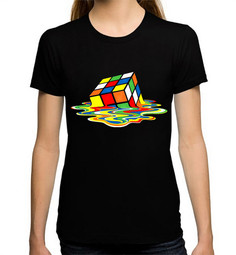 Футболка женская DS Apparel Кубик Рубика 331026-1 черная XS